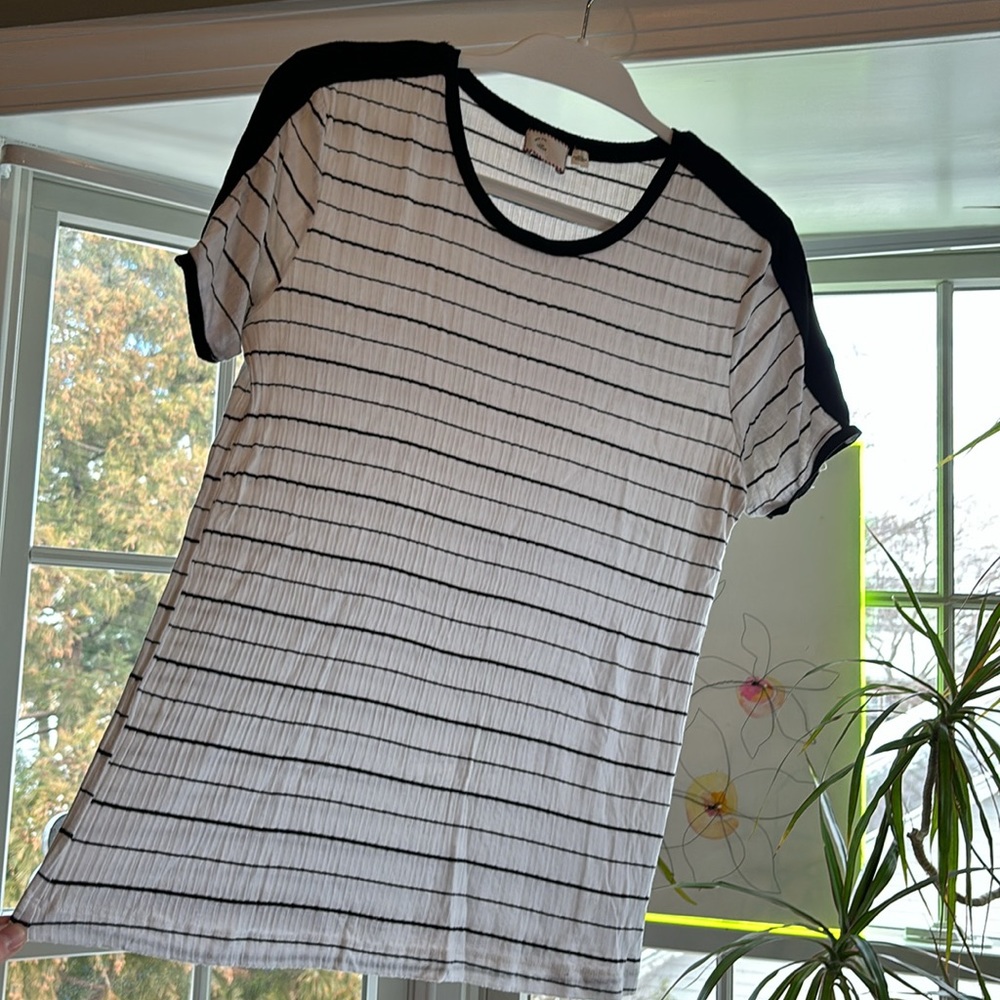 Anthropologie 9-H15 STCL ribbed short-sleeve top